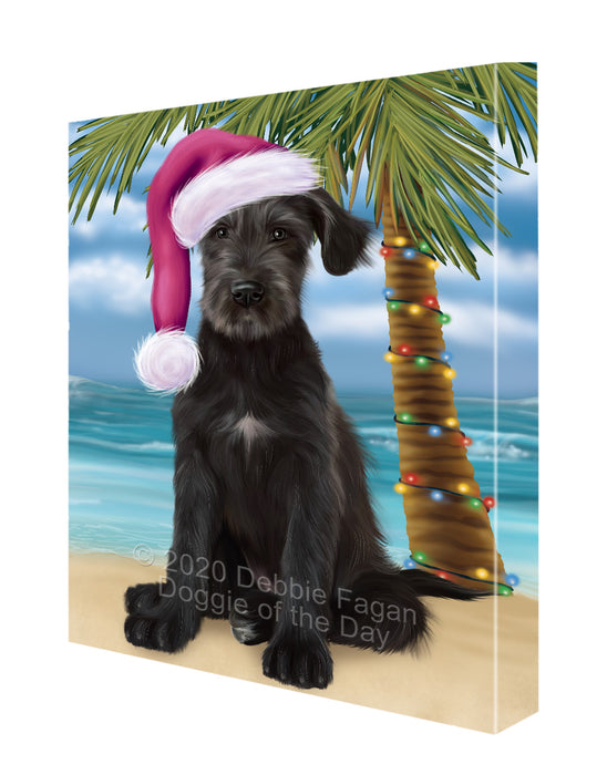 Christmas Summertime Island Tropical Beach Wolfhound Dog Canvas Wall Art - Premium Quality Ready to Hang Room Decor Wall Art Canvas - Unique Animal Printed Digital Painting for Decoration CVS424