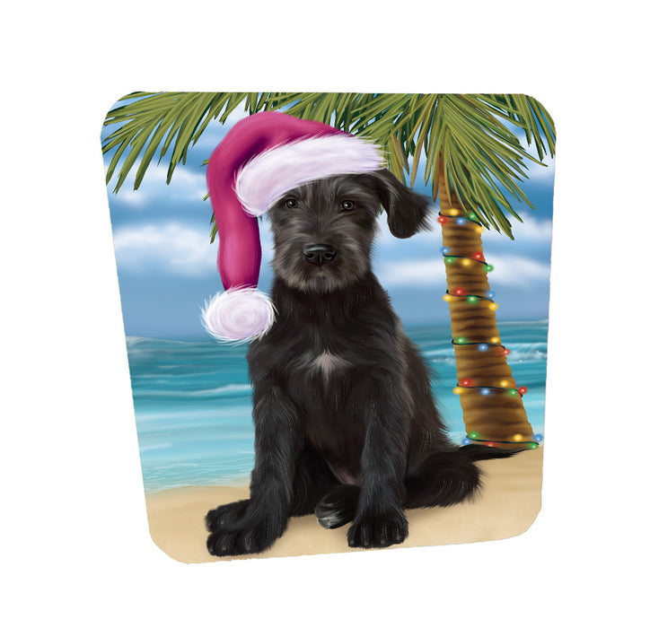 Christmas Summertime Island Tropical Beach Wolfhound Dog Coasters Set of 4 CSTA58434