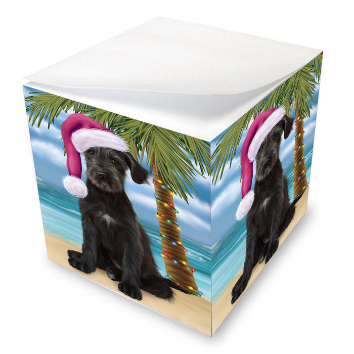 Christmas Summertime Island Tropical Beach Wolfhound Dog Note Cube NOC-DOTD-A57475