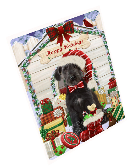 Christmas House with Presents Wolfhound Dog Cutting Board - For Kitchen - Scratch & Stain Resistant - Designed To Stay In Place - Easy To Clean By Hand - Perfect for Chopping Meats, Vegetables, CA83144