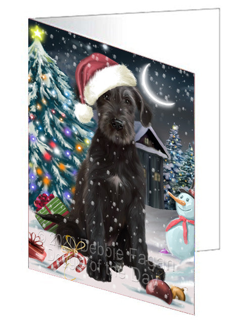 Christmas Holly Jolly Wolfhound Dog  Handmade Artwork Assorted Pets Greeting Cards and Note Cards with Envelopes for All Occasions and Holiday Seasons