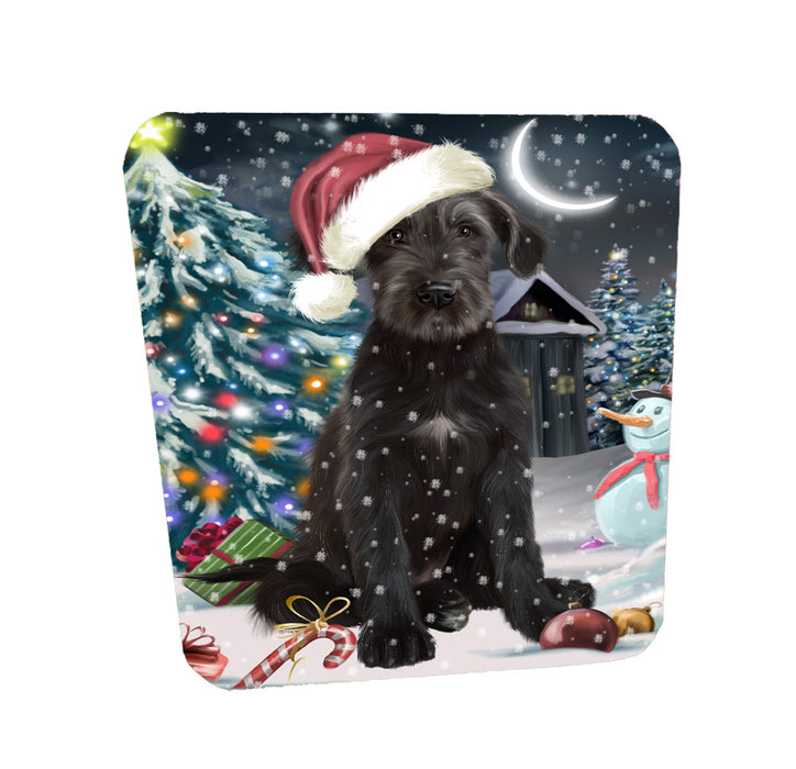 Christmas Holly Jolly Wolfhound Dog Coasters Set of 4 CSTA58467