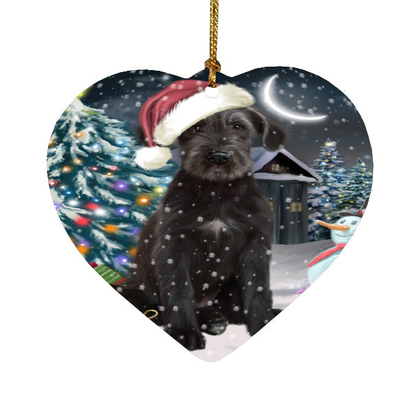 Christmas Holly Jolly Wolfhound Dog Heart Christmas Ornament HPORA59228