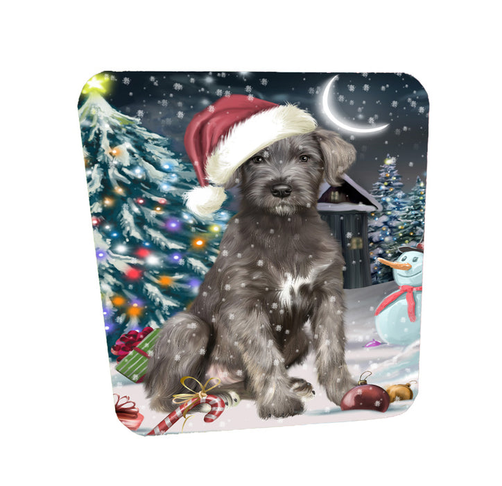 Christmas Holly Jolly Wolfhound Dog Coasters Set of 4 CSTA58468