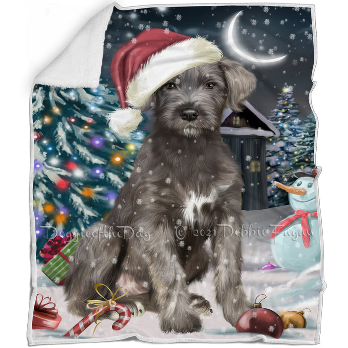 Have a Holly Jolly Christmas Wolfhound Dog Blanket BLNKT143591