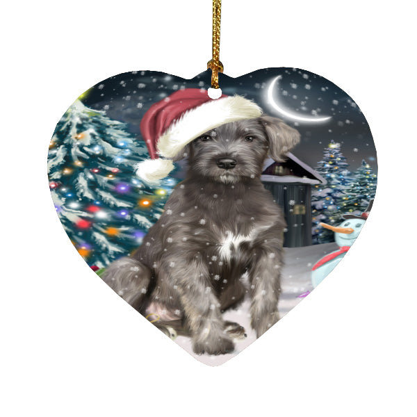 Christmas Holly Jolly Wolfhound Dog Heart Christmas Ornament HPORA59229