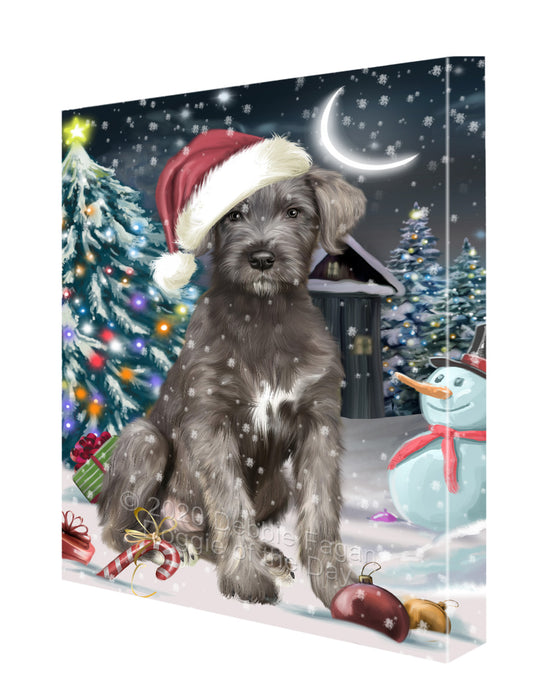 Christmas Holly Jolly Wolfhound Dog Canvas Wall Art - Premium Quality Ready to Hang Room Decor Wall Art Canvas - Unique Animal Printed Digital Painting for Decoration CVS443