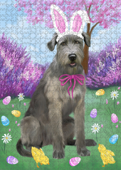 Easter holiday Wolfhound Dog Portrait Jigsaw Puzzle for Adults Animal Interlocking Puzzle Game Unique Gift for Dog Lover's with Metal Tin Box PZL817