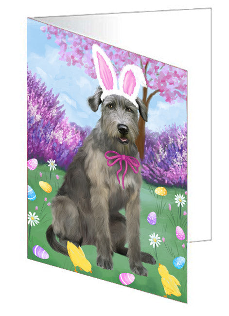 Easter holiday Wolfhound Dog Handmade Artwork Assorted Pets Greeting Cards and Note Cards with Envelopes for All Occasions and Holiday Seasons