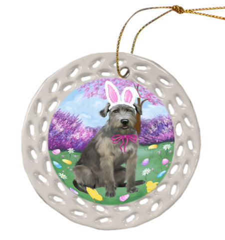 Easter holiday Wolfhound Dog Doily Ornament DPOR58992