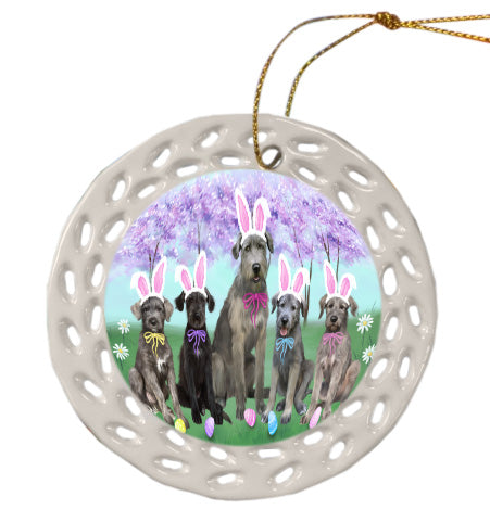 Easter Holiday Wolfhound Dogs Doily Ornament DPOR58967