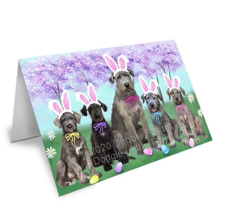 Easter Holiday Wolfhound Dogs Handmade Artwork Assorted Pets Greeting Cards and Note Cards with Envelopes for All Occasions and Holiday Seasons
