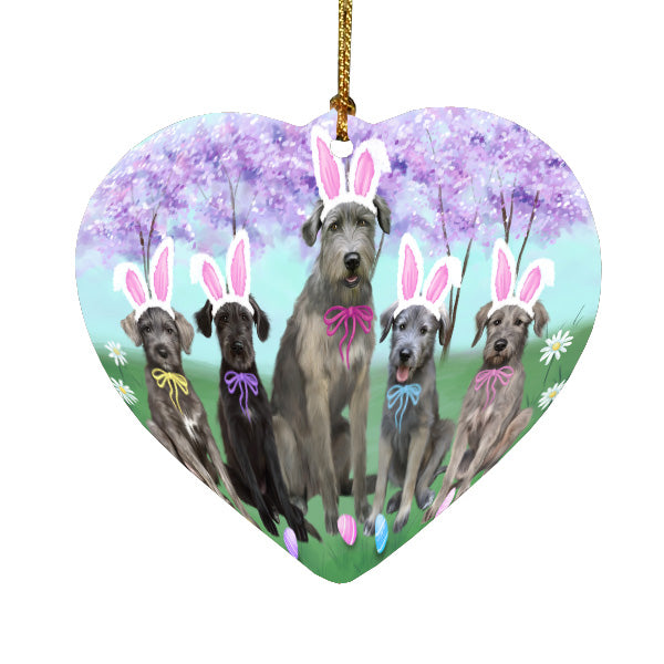 Easter Holiday Wolfhound Dogs Heart Christmas Ornament HPORA59331