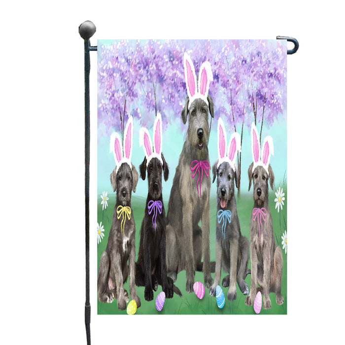 Easter Holiday Wolfhound Dogs Garden Flags Outdoor Decor for Homes and Gardens Double Sided Garden Yard Spring Decorative Vertical Home Flags Garden Porch Lawn Flag for Decorations
