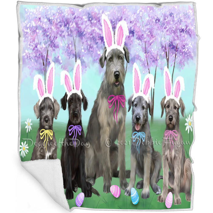 Easter Holiday Wolfhound Dogs Blanket BLNKT143259