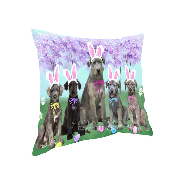 Easter Holiday Wolfhound Dogs Pillow with Top Quality High-Resolution Images - Ultra Soft Pet Pillows for Sleeping - Reversible & Comfort - Ideal Gift for Dog Lover - Cushion for Sofa Couch Bed - 100% Polyester