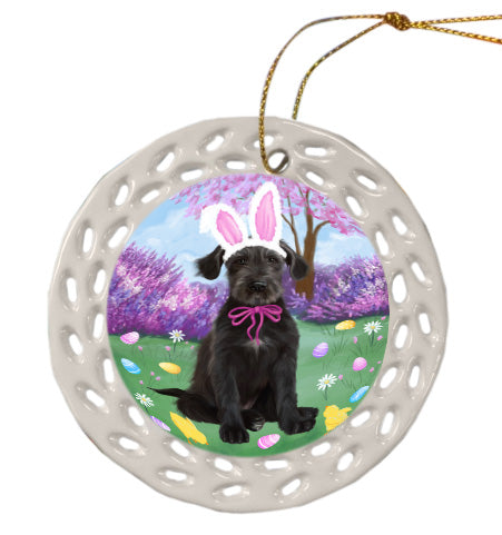 Easter holiday Wolfhound Dog Doily Ornament DPOR58994