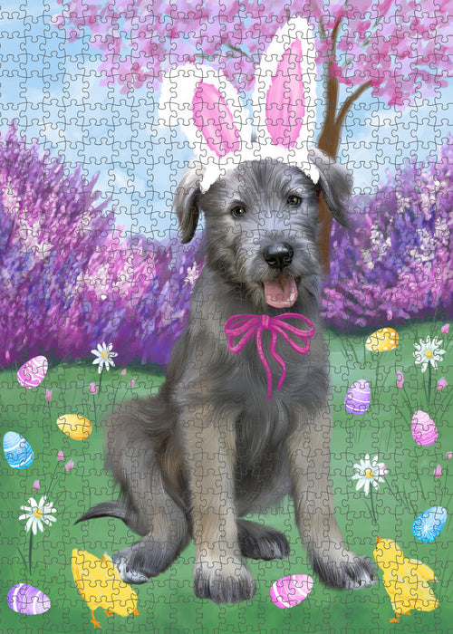 Easter holiday Wolfhound Dog Portrait Jigsaw Puzzle for Adults Animal Interlocking Puzzle Game Unique Gift for Dog Lover's with Metal Tin Box PZL818