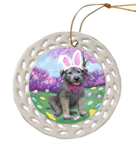 Easter holiday Wolfhound Dog Doily Ornament DPOR58993