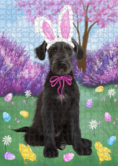 Easter holiday Wolfhound Dog Portrait Jigsaw Puzzle for Adults Animal Interlocking Puzzle Game Unique Gift for Dog Lover's with Metal Tin Box PZL819