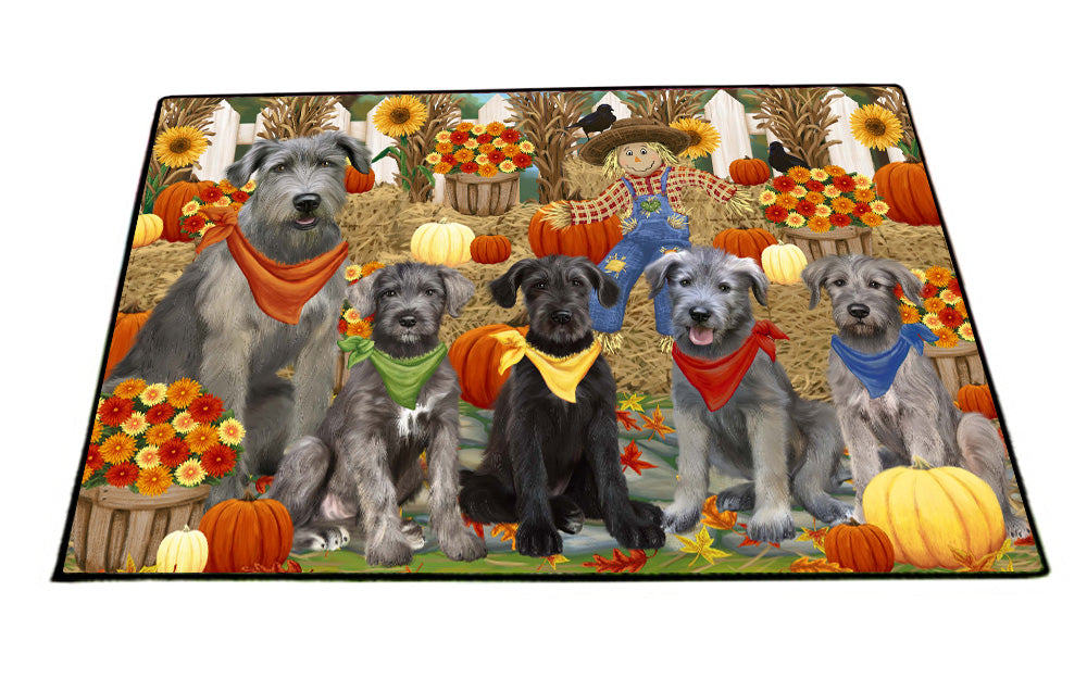Fall Festive Gathering Wolfhound Dogs Floormat FLMS55924