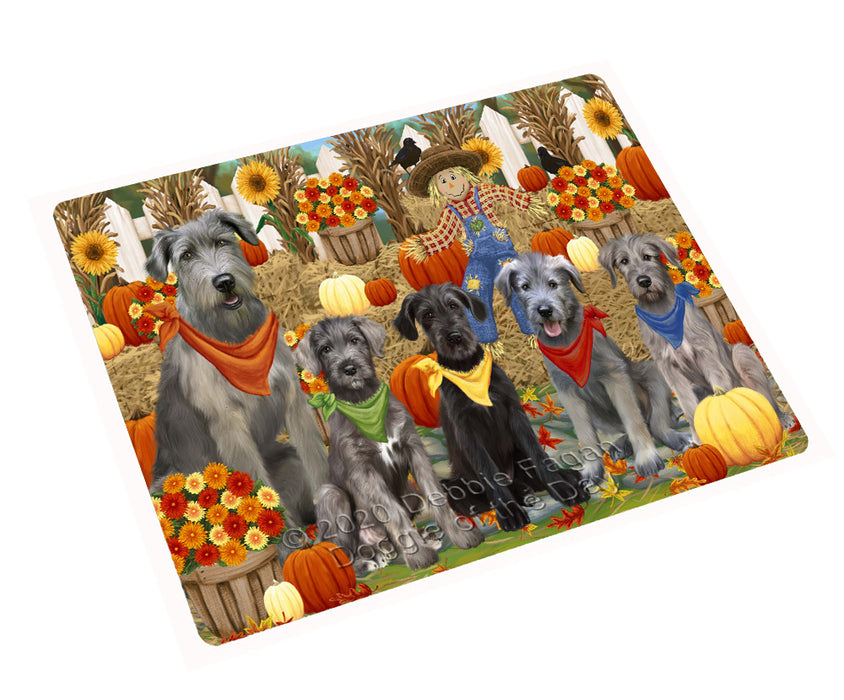 Fall Festive Gathering Wolfhound Dogs Cutting Board - For Kitchen - Scratch & Stain Resistant - Designed To Stay In Place - Easy To Clean By Hand - Perfect for Chopping Meats, Vegetables