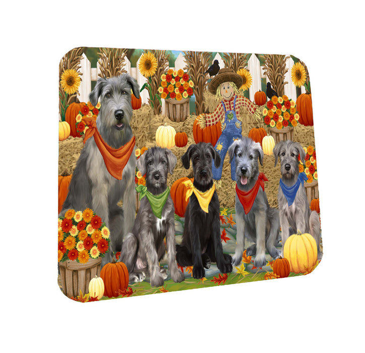 Fall Festive Gathering Wolfhound Dogs Coasters Set of 4 CSTA58492