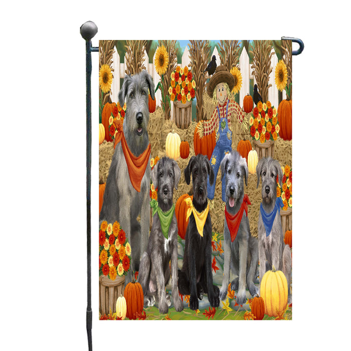 Fall Festive Gathering Wolfhound Dogs Garden Flags Outdoor Decor for Homes and Gardens Double Sided Garden Yard Spring Decorative Vertical Home Flags Garden Porch Lawn Flag for Decorations