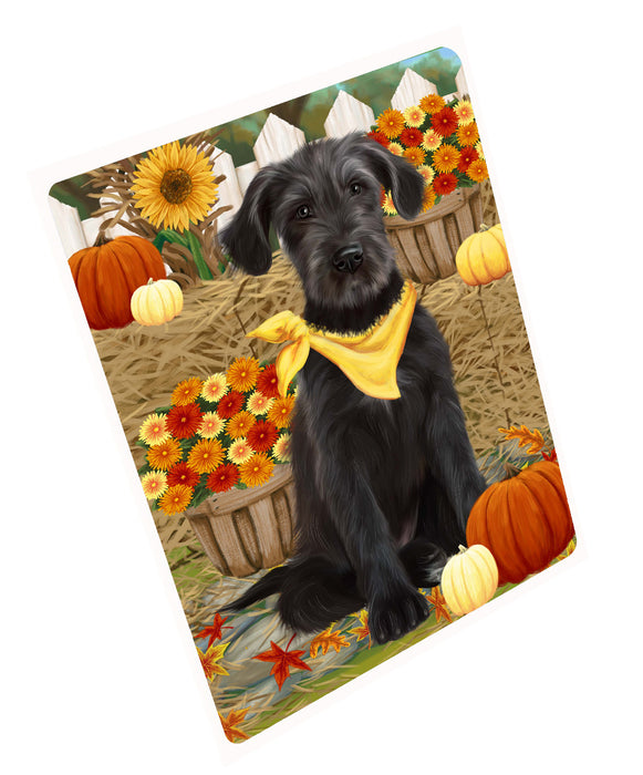 Fall Pumpkin Autumn Greeting Wolfhound Dog Cutting Board - For Kitchen - Scratch & Stain Resistant - Designed To Stay In Place - Easy To Clean By Hand - Perfect for Chopping Meats, Vegetables, CA83478