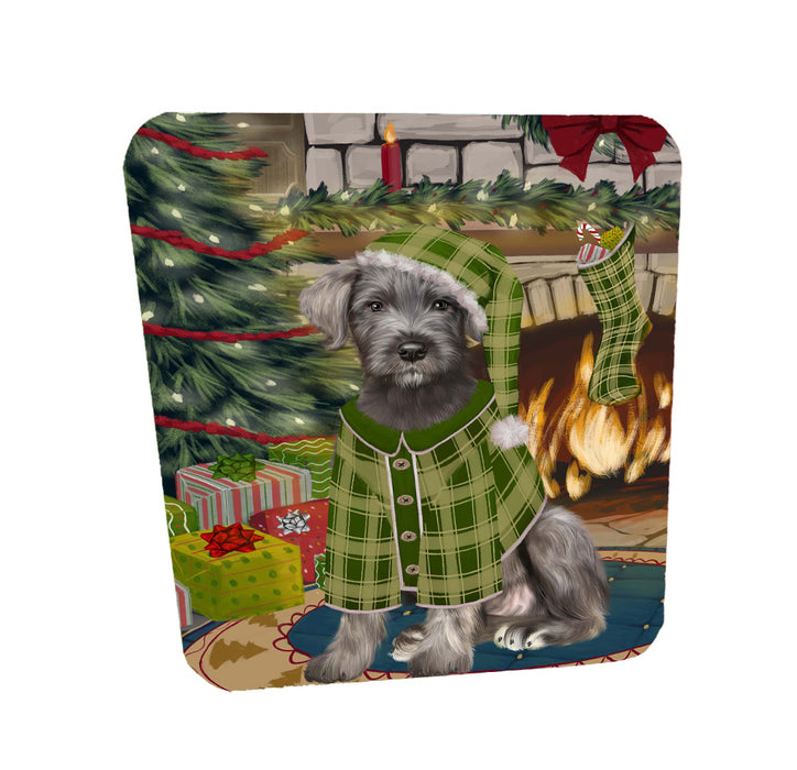 The Christmas Stocking was Hung Wolfhound Dog Coasters Set of 4 CSTA58626