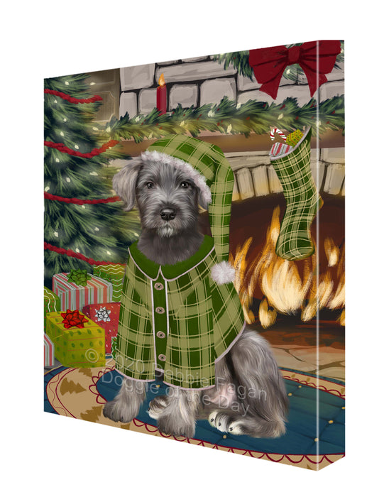 The Christmas Stocking was Hung Wolfhound Dog Canvas Wall Art - Premium Quality Ready to Hang Room Decor Wall Art Canvas - Unique Animal Printed Digital Painting for Decoration CVS640