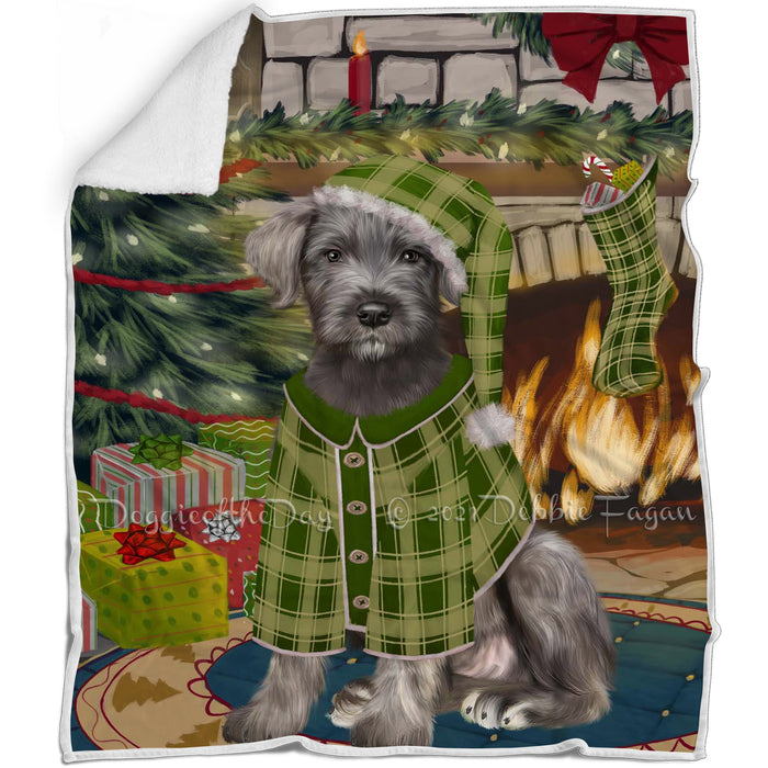 The Stocking was Hung Wolfhound Dog Blanket BLNKT142299