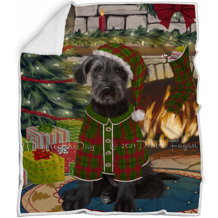 The Stocking was Hung Wolfhound Dog Blanket BLNKT142300