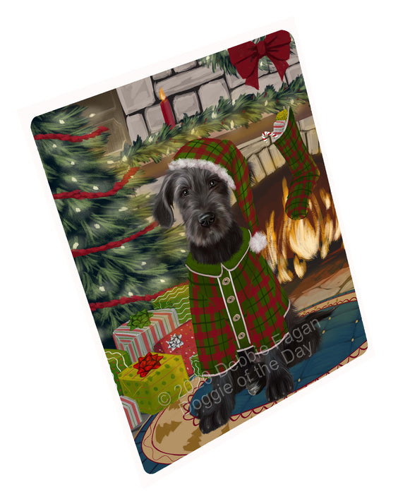 The Christmas Stocking was Hung Wolfhound Dog Cutting Board - For Kitchen - Scratch & Stain Resistant - Designed To Stay In Place - Easy To Clean By Hand - Perfect for Chopping Meats, Vegetables, CA83902