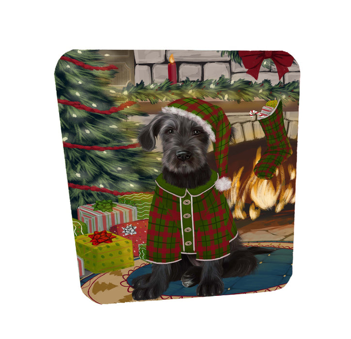 The Christmas Stocking was Hung Wolfhound Dog Coasters Set of 4 CSTA58627
