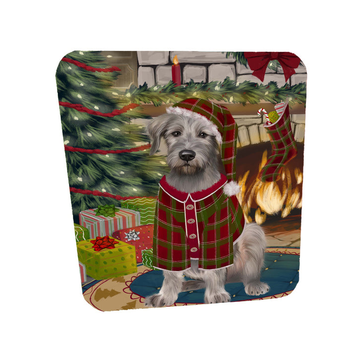 The Christmas Stocking was Hung Wolfhound Dog Coasters Set of 4 CSTA58628