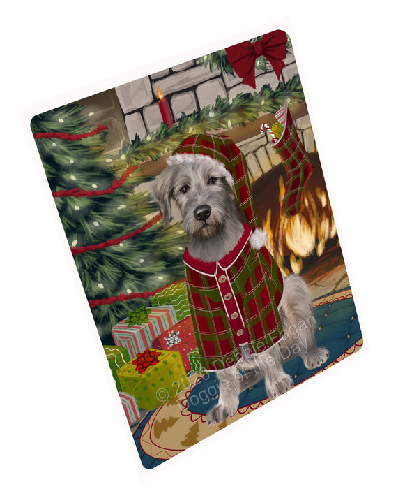 The Christmas Stocking was Hung Wolfhound Dog Cutting Board - For Kitchen - Scratch & Stain Resistant - Designed To Stay In Place - Easy To Clean By Hand - Perfect for Chopping Meats, Vegetables, CA83904