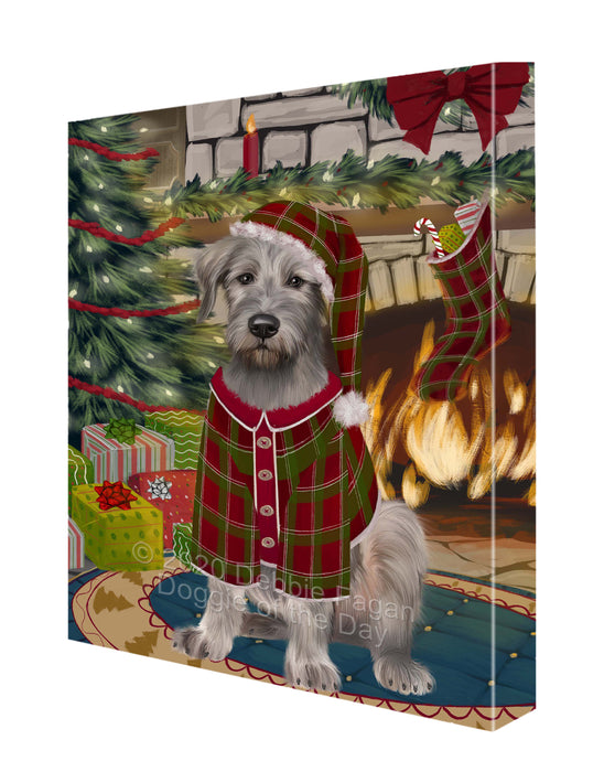 The Christmas Stocking was Hung Wolfhound Dog Canvas Wall Art - Premium Quality Ready to Hang Room Decor Wall Art Canvas - Unique Animal Printed Digital Painting for Decoration CVS642