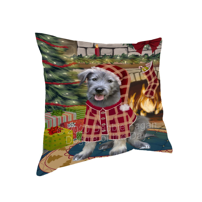 The Christmas Stocking was Hung Wolfhound Dog Pillow with Top Quality High-Resolution Images - Ultra Soft Pet Pillows for Sleeping - Reversible & Comfort - Ideal Gift for Dog Lover - Cushion for Sofa Couch Bed - 100% Polyester, PILA93754
