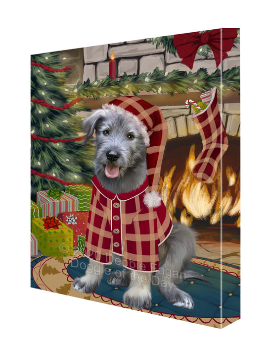 The Christmas Stocking was Hung Wolfhound Dog Canvas Wall Art - Premium Quality Ready to Hang Room Decor Wall Art Canvas - Unique Animal Printed Digital Painting for Decoration CVS643