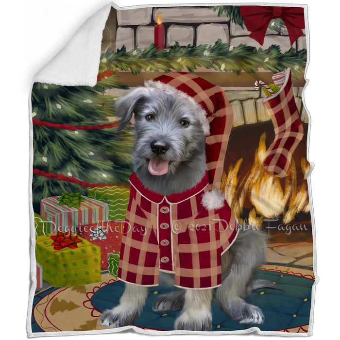 The Stocking was Hung Wolfhound Dog Blanket BLNKT142302