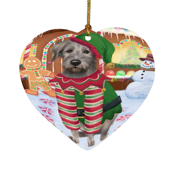Christmas Gingerbread Elf Wolfhound Dog Heart Christmas Ornament HPORA59113