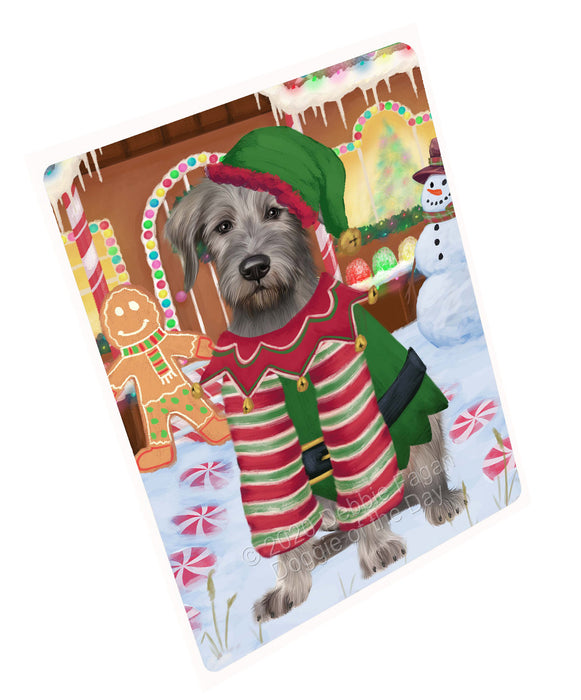 Christmas Gingerbread Elf Wolfhound Dog Cutting Board - For Kitchen - Scratch & Stain Resistant - Designed To Stay In Place - Easy To Clean By Hand - Perfect for Chopping Meats, Vegetables