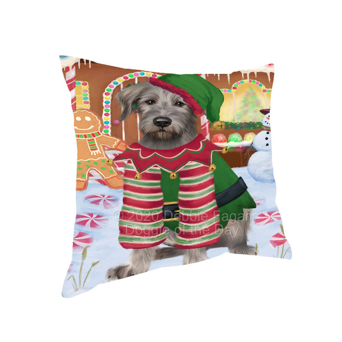 Christmas Gingerbread Elf Wolfhound Dog Pillow with Top Quality High-Resolution Images - Ultra Soft Pet Pillows for Sleeping - Reversible & Comfort - Ideal Gift for Dog Lover - Cushion for Sofa Couch Bed - 100% Polyester