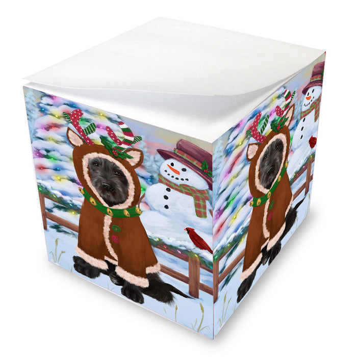 Christmas Gingerbread Reindeer Wolfhound Dog Note Cube NOC-DOTD-A57401