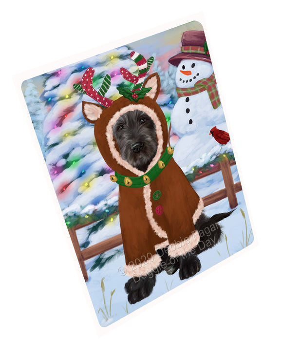Christmas Gingerbread Reindeer Wolfhound Dog Cutting Board - For Kitchen - Scratch & Stain Resistant - Designed To Stay In Place - Easy To Clean By Hand - Perfect for Chopping Meats, Vegetables