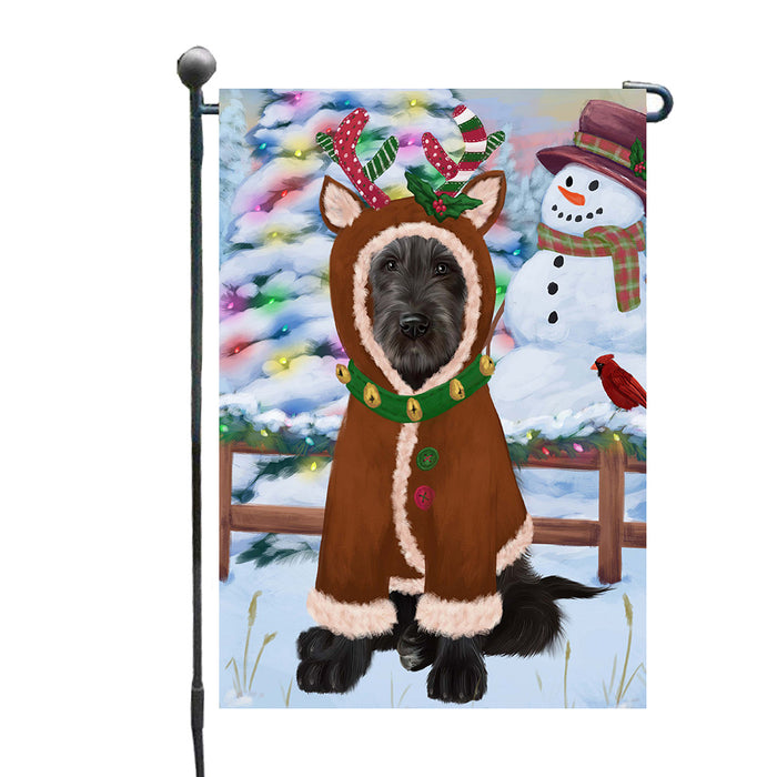 Christmas Gingerbread Reindeer Wolfhound Dog Garden Flags Outdoor Decor for Homes and Gardens Double Sided Garden Yard Spring Decorative Vertical Home Flags Garden Porch Lawn Flag for Decorations