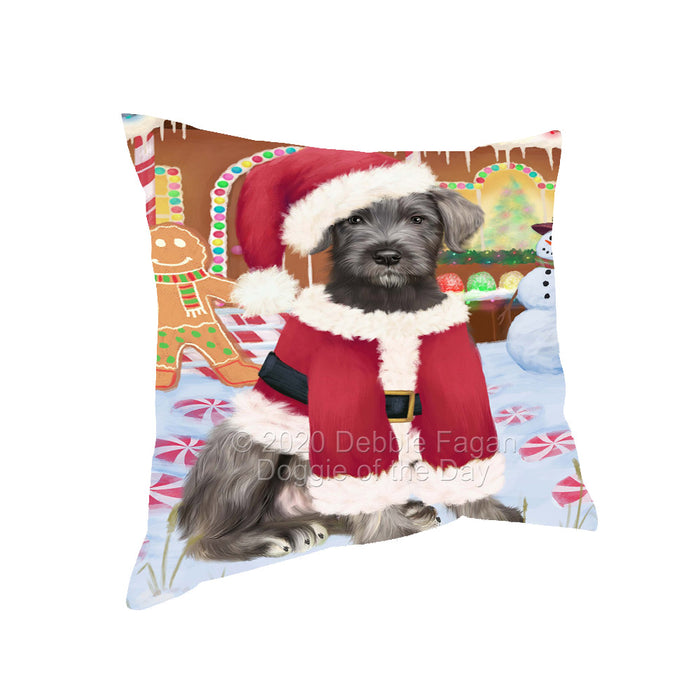 Christmas Gingerbread Candyfest Wolfhound Dog Pillow with Top Quality High-Resolution Images - Ultra Soft Pet Pillows for Sleeping - Reversible & Comfort - Ideal Gift for Dog Lover - Cushion for Sofa Couch Bed - 100% Polyester