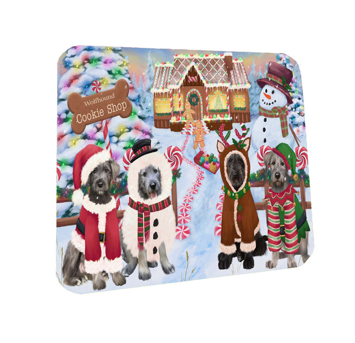 Christmas Gingerbread Cookie Shop Wolfhound Dogs Coasters Set of 4 CSTA58189