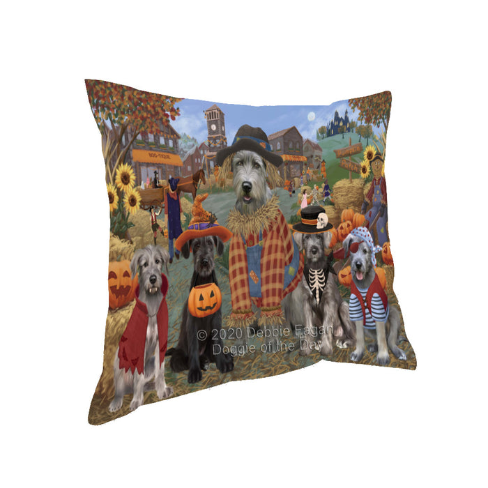 Halloween 'Round Town Wolfhound Dogs Pillow with Top Quality High-Resolution Images - Ultra Soft Pet Pillows for Sleeping - Reversible & Comfort - Ideal Gift for Dog Lover - Cushion for Sofa Couch Bed - 100% Polyester